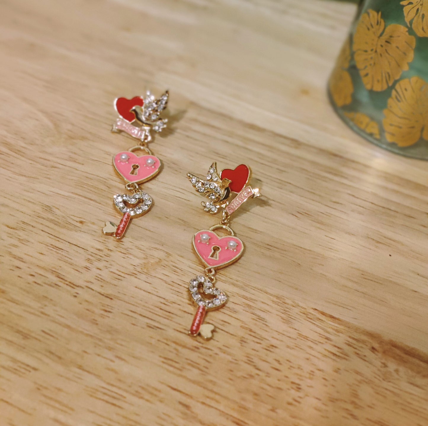 Think Pink Hearts & Charms Earrings