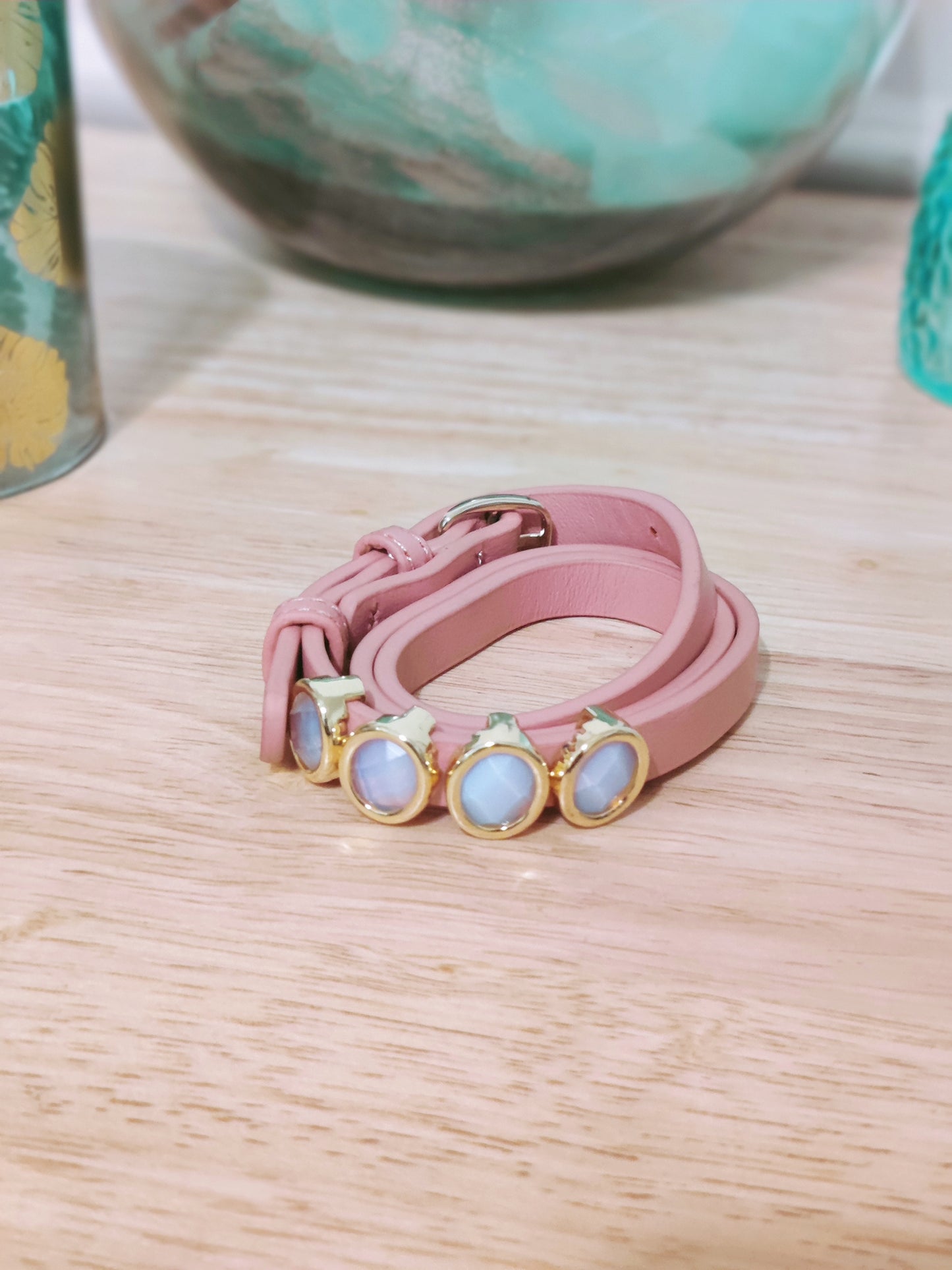 The Slayer Pink Leather Wrap Bracelet