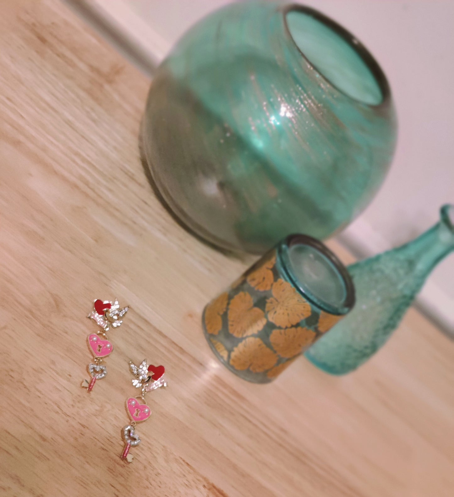 Think Pink Hearts & Charms Earrings