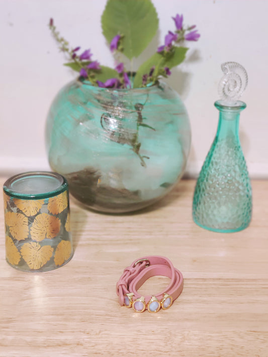 The Slayer Pink Leather Wrap Bracelet