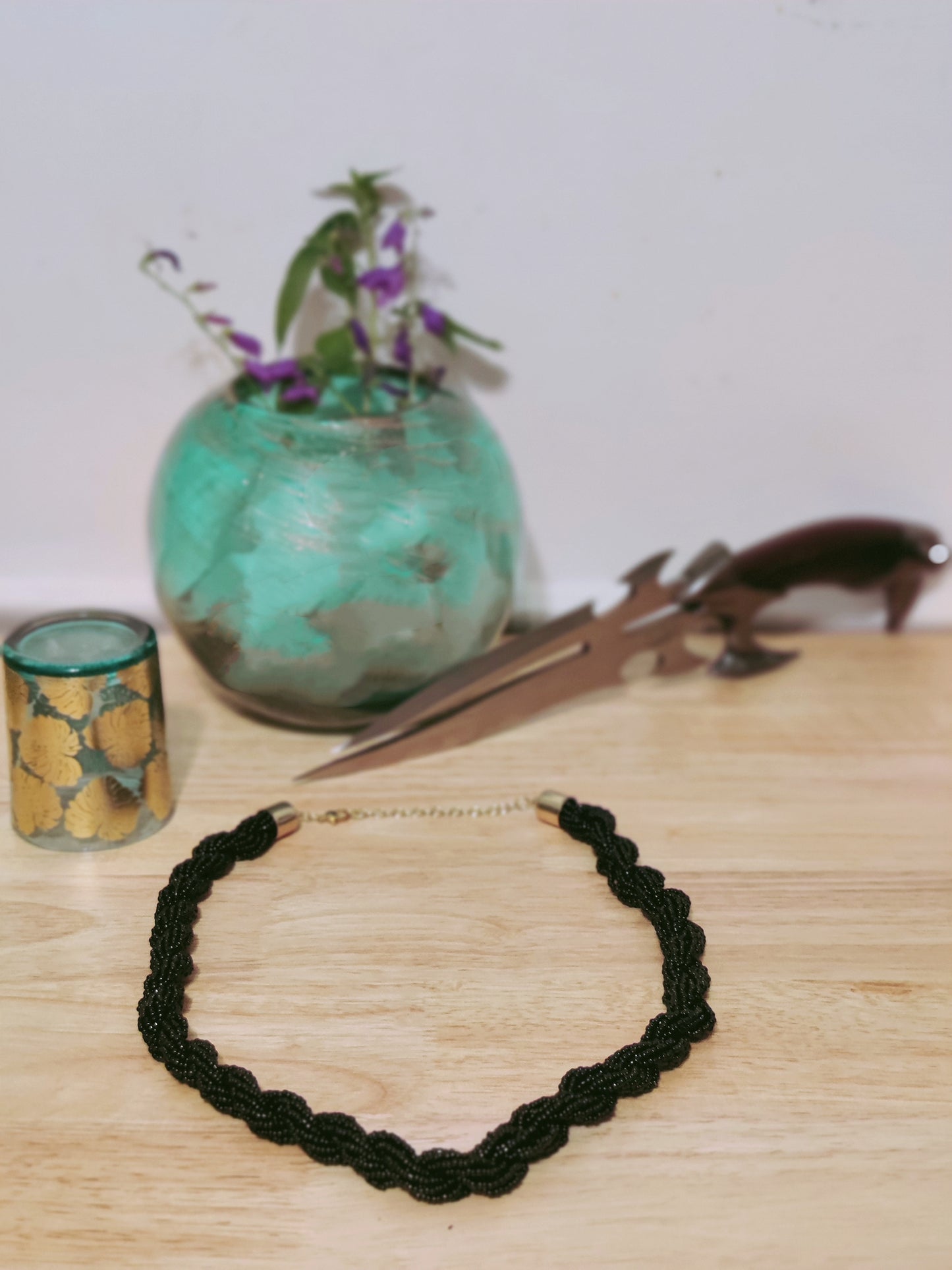The Slayer Black Seed Beaded Necklace