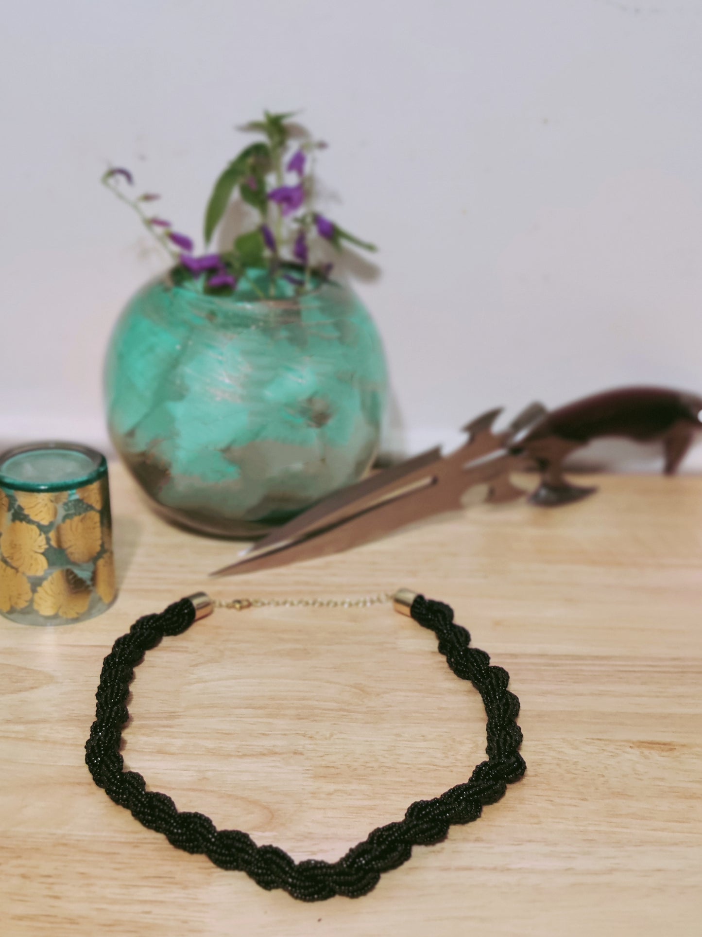 The Slayer Black Seed Beaded Necklace