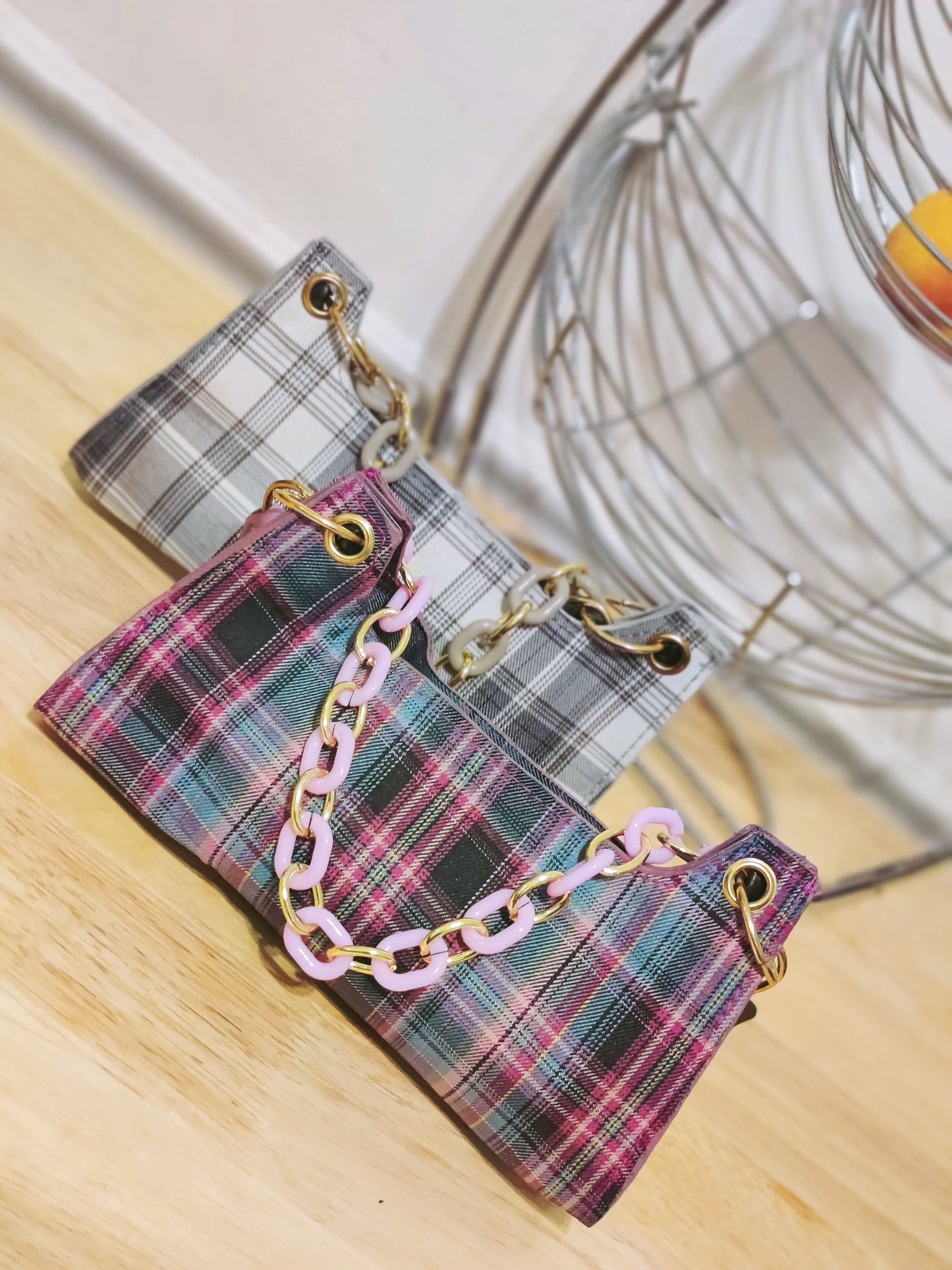 Sunnydale Check Pattern Faux Leather Mini Handbag